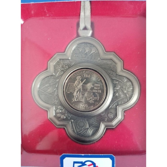 HALLMARK AMERICAN SPIRIT COLLECTION MASSACHUSETTS STATE QUARTER ORNAMENT - Picture 4 of 4
